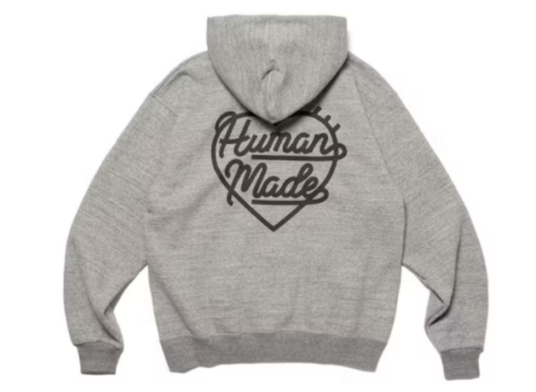 Human Made Heart Zip-Up Sweat Hoodie (FW22) Grey